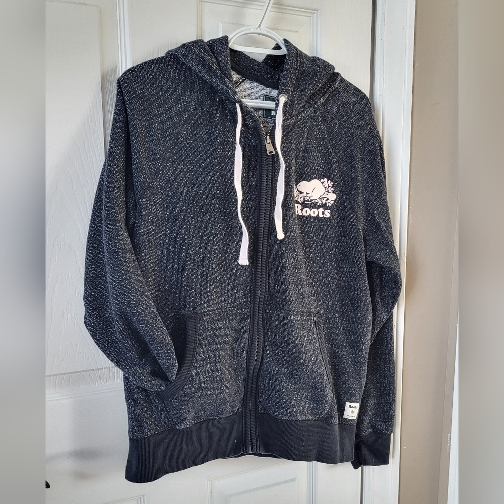 Roots Black Zip-Up Hoodie